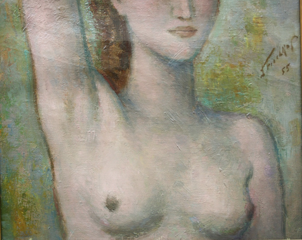 Semi-nude By Leonid Frechkop (1897 Moscow - 1982 Brussels)-photo-1