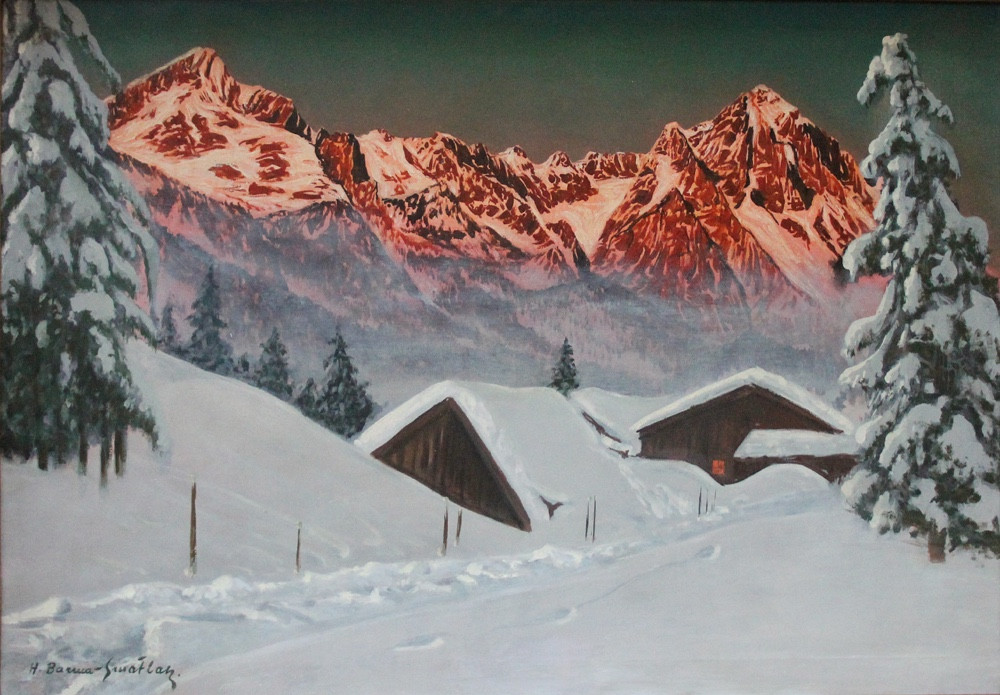 Hiver dans les Alpes autrichiennes par Hans Barma-Smetlak (Autrichien, né en 1903)-photo-2