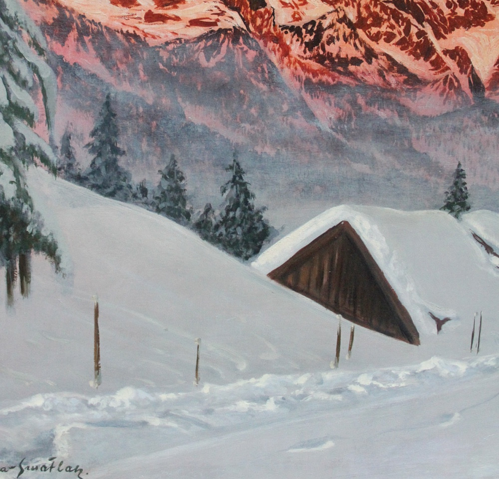 Hiver dans les Alpes autrichiennes par Hans Barma-Smetlak (Autrichien, né en 1903)-photo-3