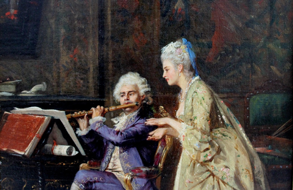 Leçon de musique par Leonardo Gasser (italien, 1831-après 1892)-photo-3