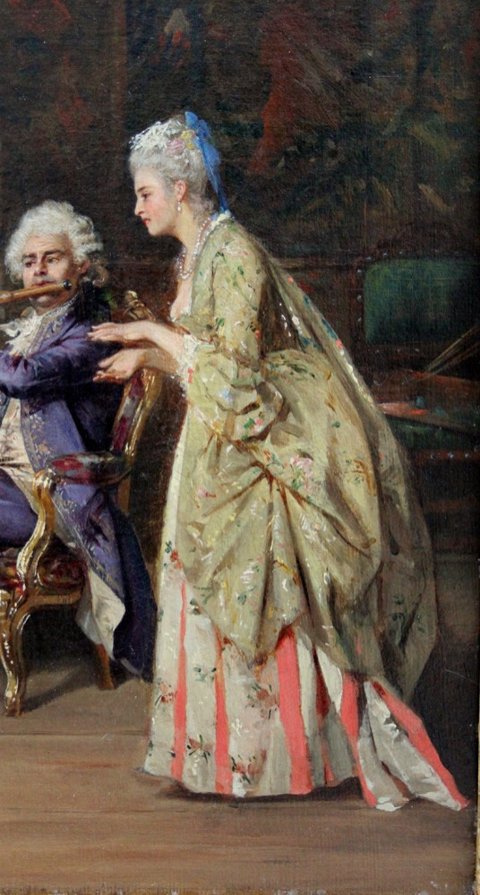 Leçon de musique par Leonardo Gasser (italien, 1831-après 1892)-photo-4
