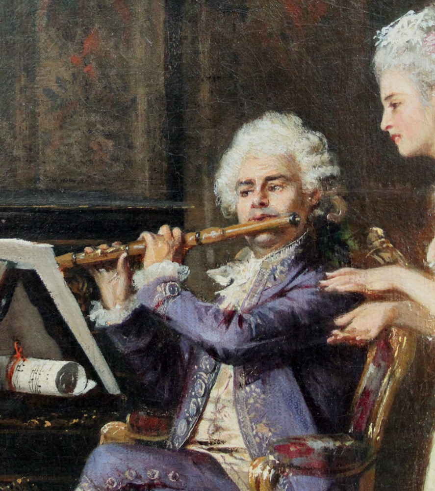 Leçon de musique par Leonardo Gasser (italien, 1831-après 1892)-photo-2