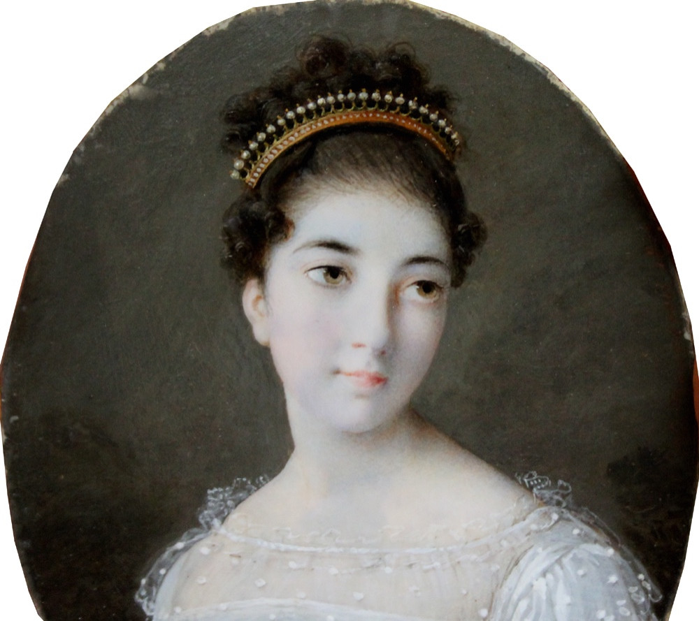 Portrait Of A Young Lady  In A White Dress By Charles Guillaume Bourgeois (french, 1759-1832)-photo-4