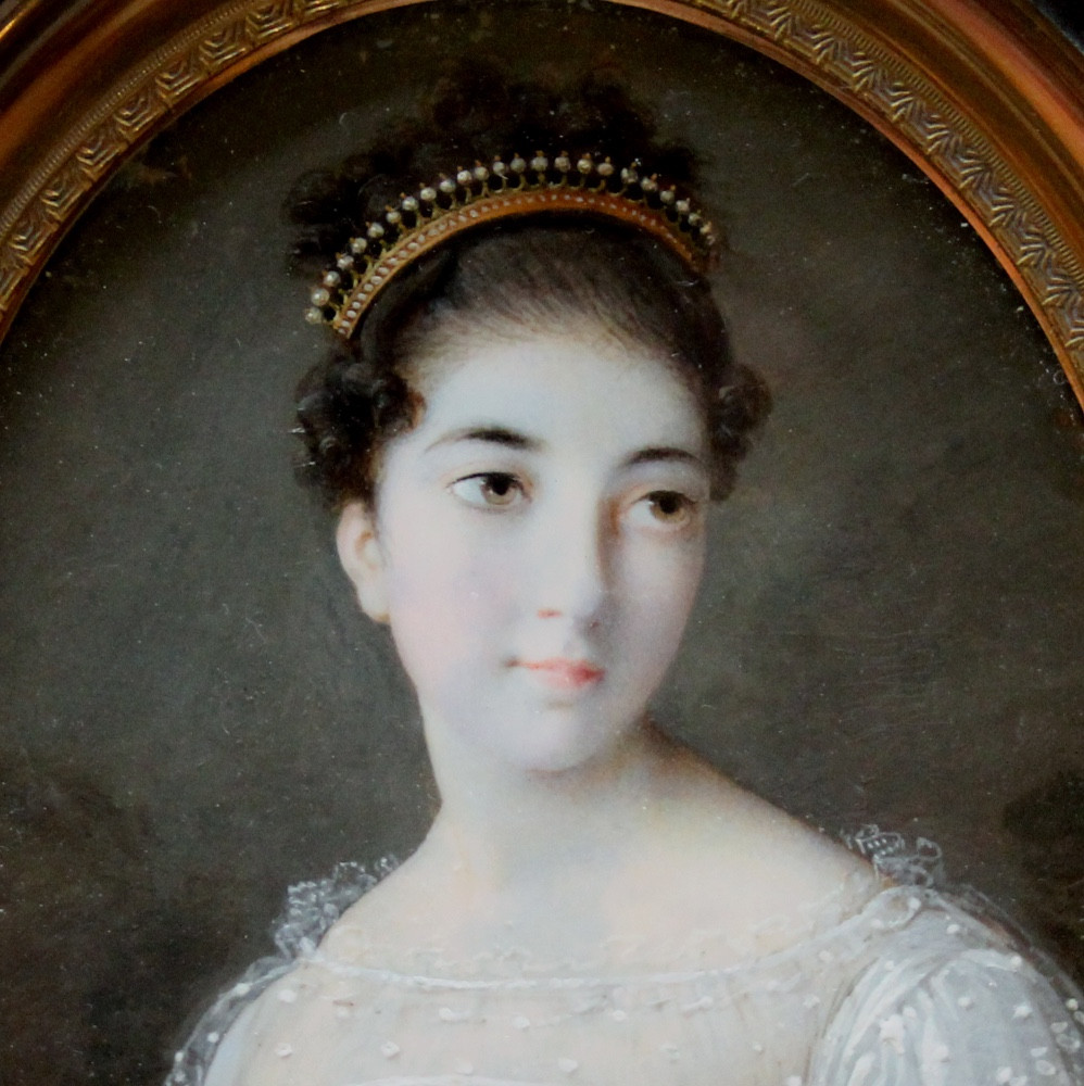 Portrait Of A Young Lady  In A White Dress By Charles Guillaume Bourgeois (french, 1759-1832)-photo-1