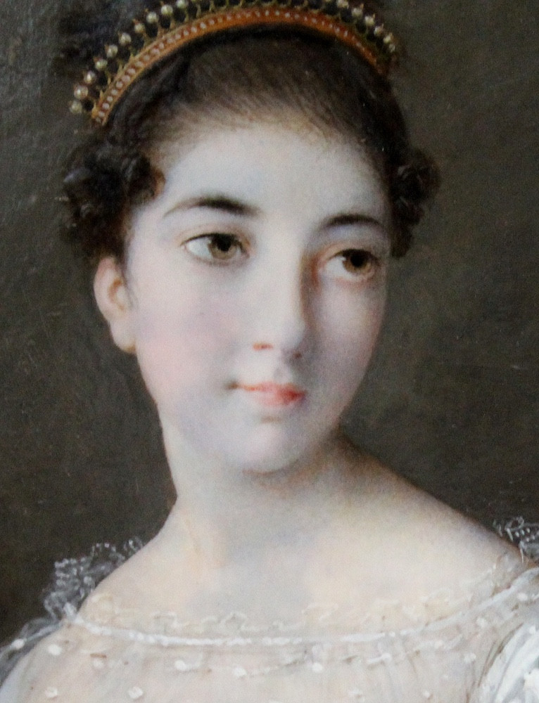 Portrait Of A Young Lady  In A White Dress By Charles Guillaume Bourgeois (french, 1759-1832)-photo-2
