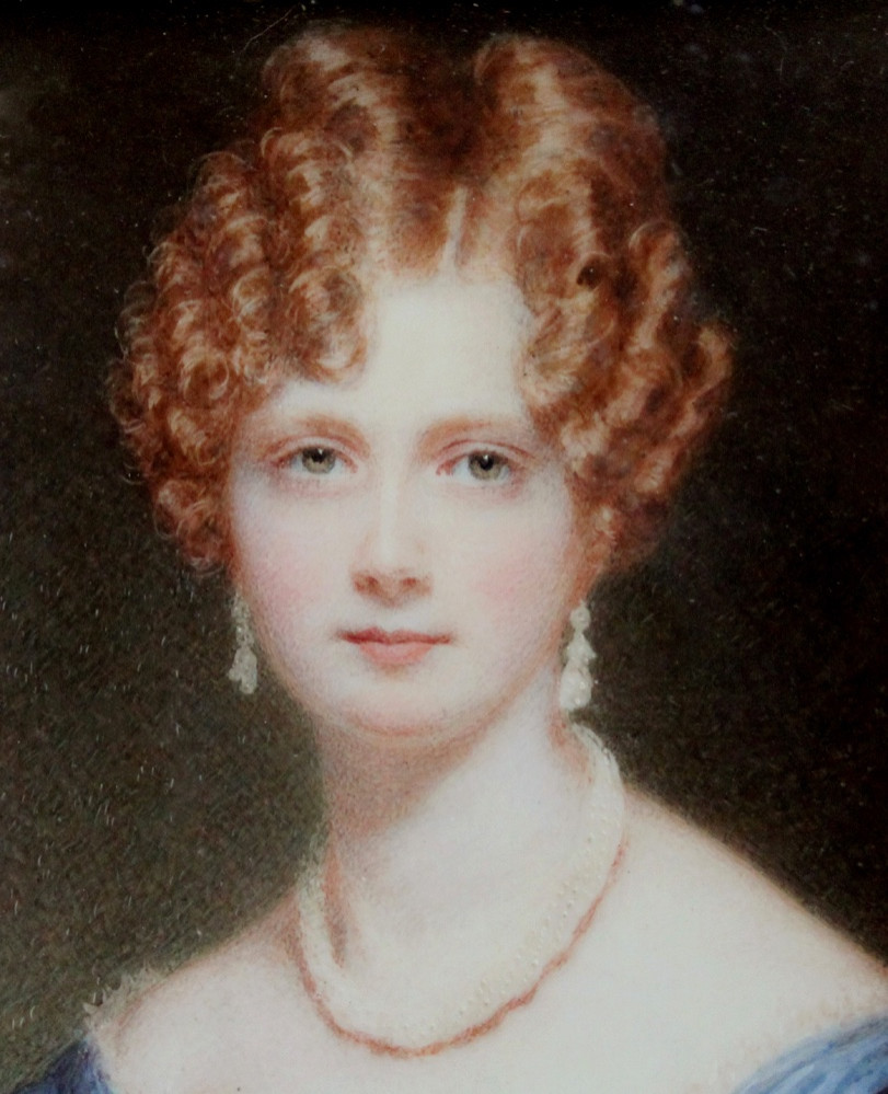Portrait miniature  d'une jeune femme aux cheveux roux et par William J. Newton (1785 -1869)-photo-4