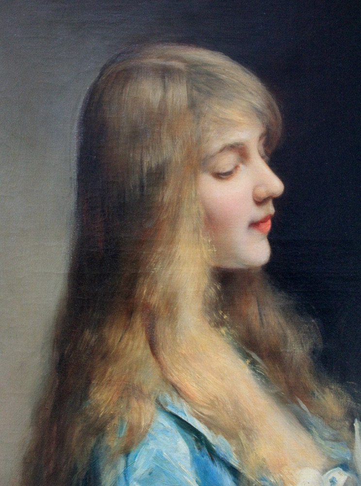 Portrait d'une jeune femme aux lys par Paul De La Boulaye (1849 - 1926)-photo-3
