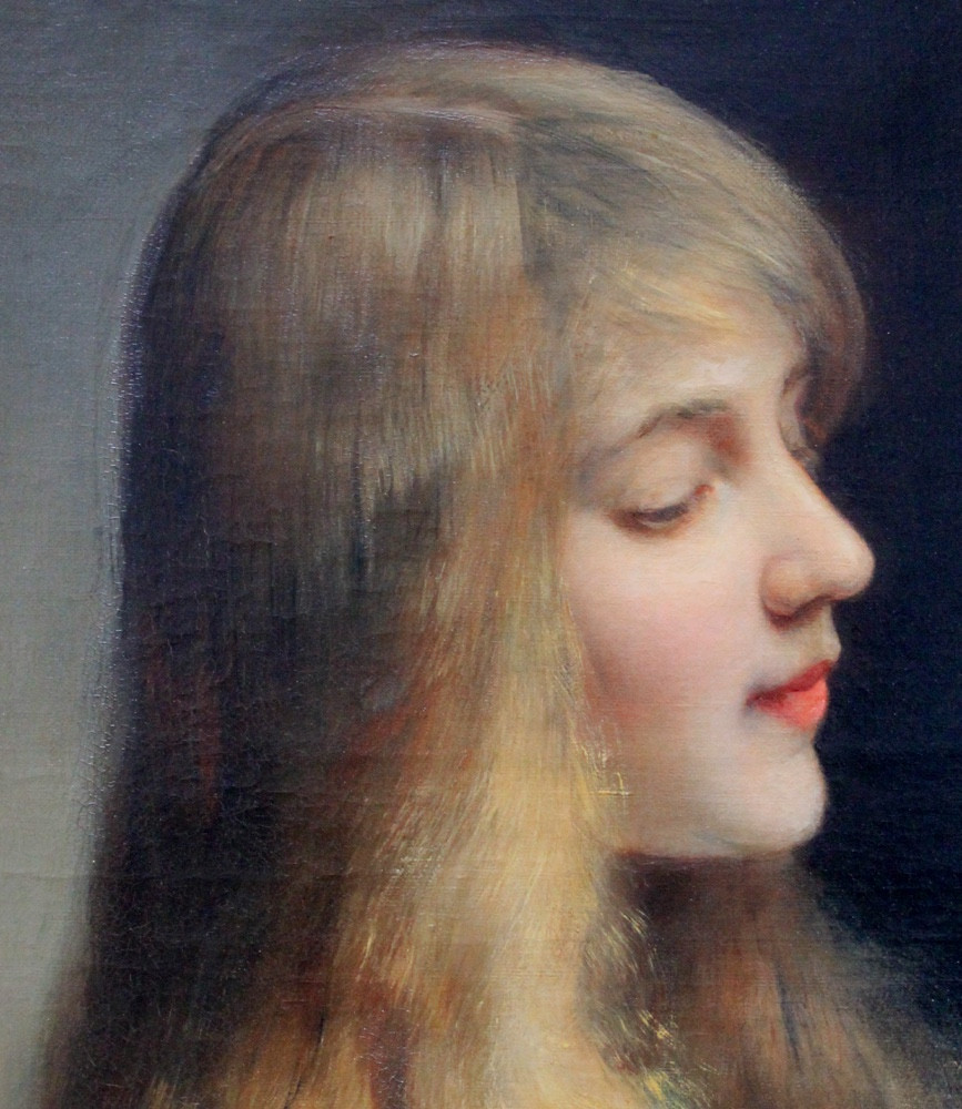 Portrait d'une jeune femme aux lys par Paul De La Boulaye (1849 - 1926)-photo-4