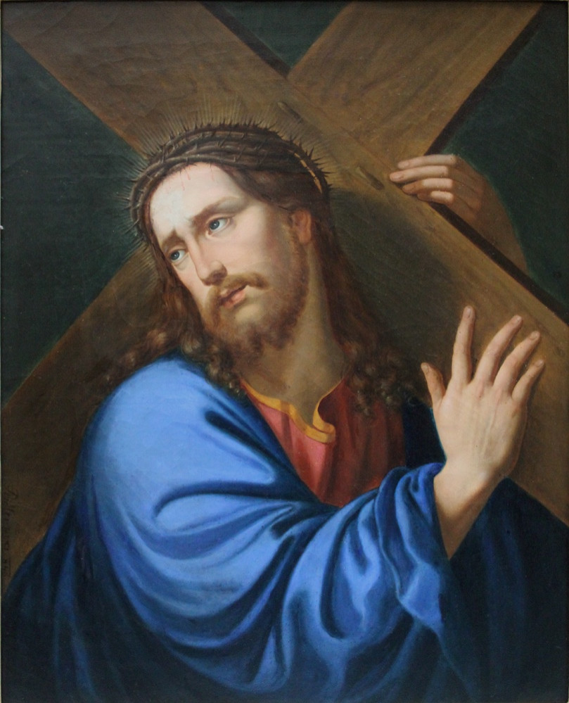 Christ Carrying The Cross  By Georg Ridler (listed Austrian, First Half Of The 19th Century)-photo-2