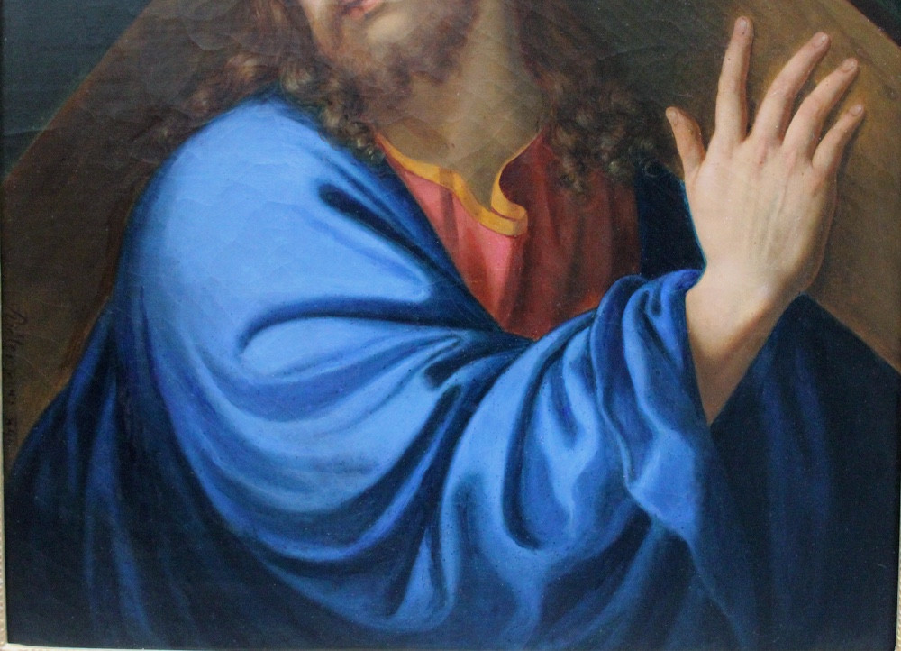 Christ Carrying The Cross  By Georg Ridler (listed Austrian, First Half Of The 19th Century)-photo-3