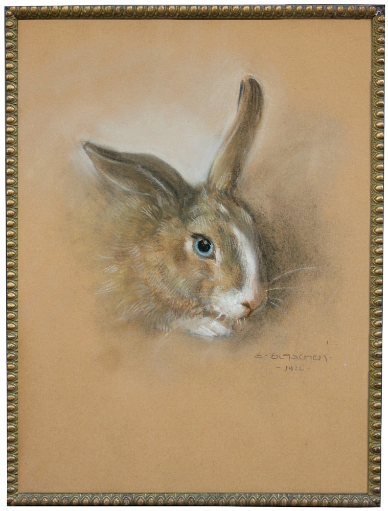 Tête de lièvre par Eva Blaschek (1873 - Vienne - 1960)