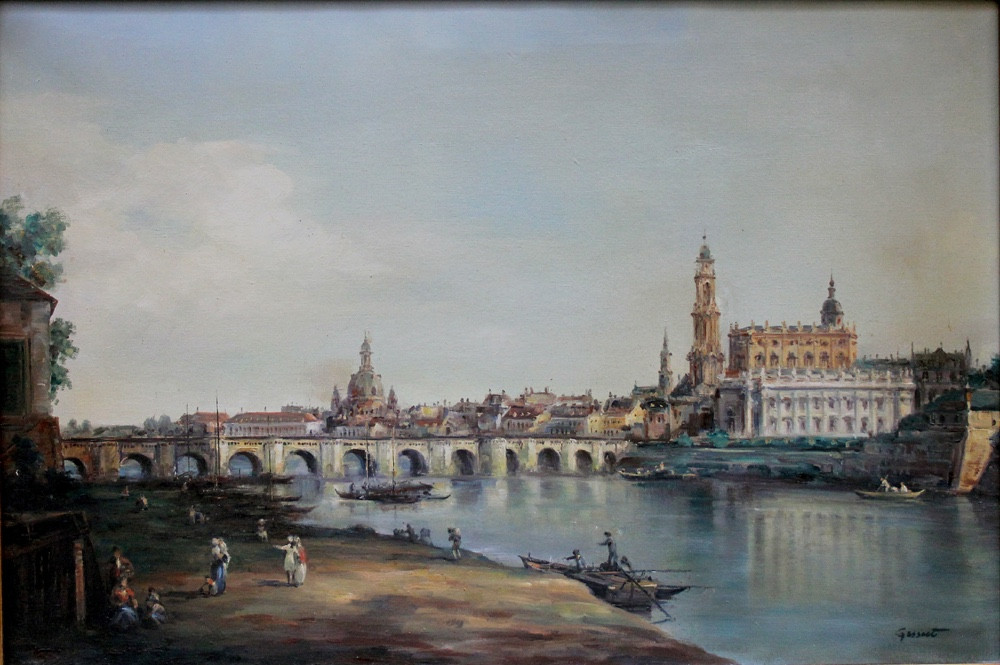 Bernardo Bellotto/Canaletto (1721-1780), d'après Vue de Dresde depuis la rive droite de l'Elbe-photo-1