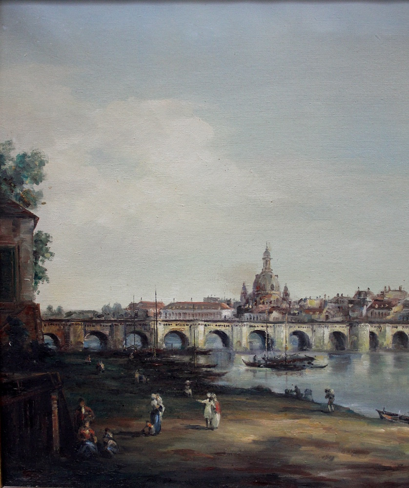 Bernardo Bellotto/Canaletto (1721-1780), d'après Vue de Dresde depuis la rive droite de l'Elbe-photo-3