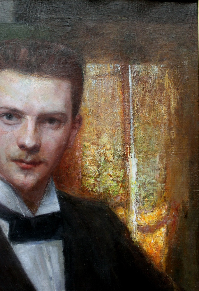 Self-portrait With Palette And Brush By Hans Pahlmann (1863-1907)-photo-1