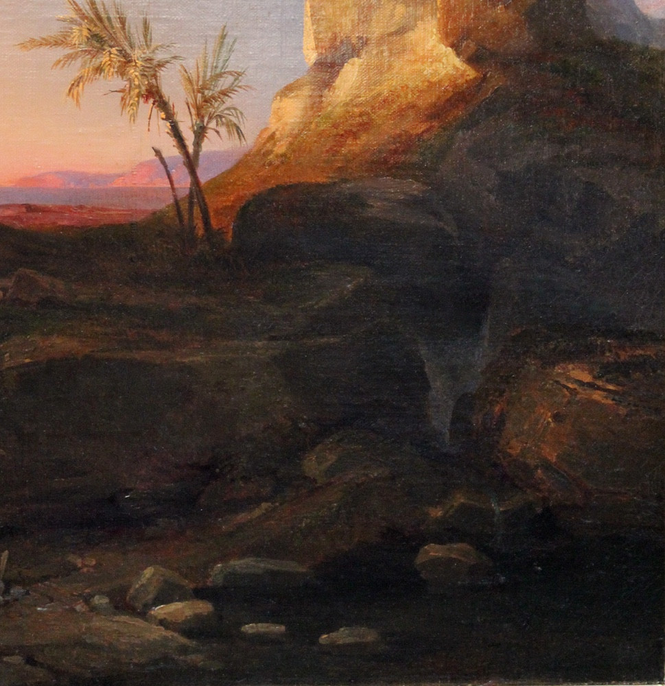 Paysage oriental avec saint Jérôme et un lion de Lodovico Aureli (1816 - Bologne - 1865)-photo-3