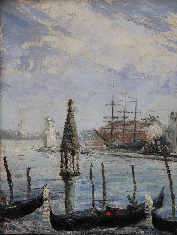 Venice: View Of The Island Of San Giorgio Maggiore By Gerhard Wachtl (austrian, Born In 1928), Attrib.-photo-4