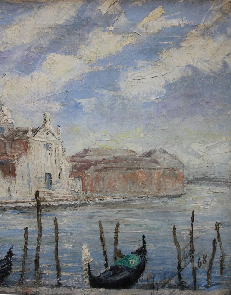 Venice: View Of The Island Of San Giorgio Maggiore By Gerhard Wachtl (austrian, Born In 1928), Attrib.-photo-5