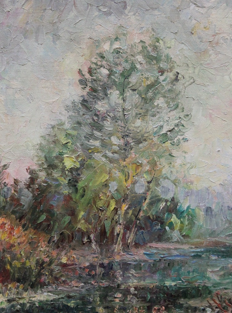 Paysage impressionniste de Zbigniew Bolesławski (polonais, 1924-1993)-photo-3