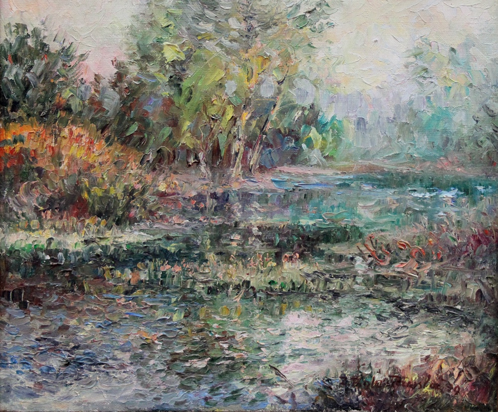 Paysage impressionniste de Zbigniew Bolesławski (polonais, 1924-1993)-photo-1