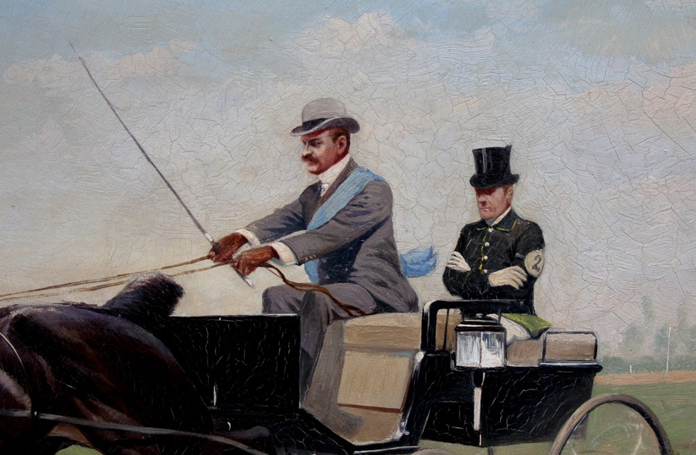 Course de calèches sur l'hippodrome viennois de Krieau par Carl Franz Bauer (1879-1954) - attr.-photo-2