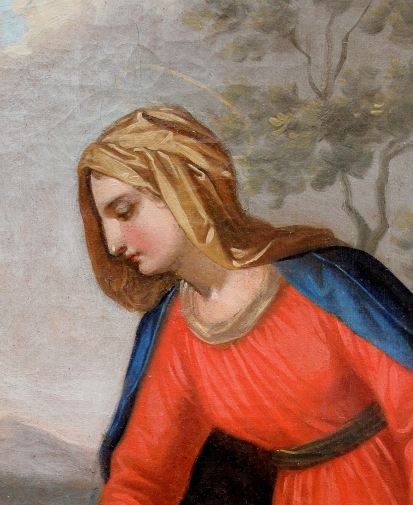 Peintre baroque du dernier quart du XVIIIe siècle, La Sainte Famille au retour d'Égypte-photo-3