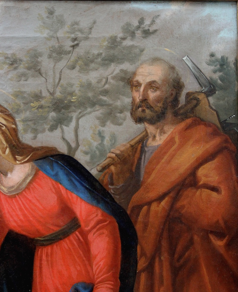 Peintre baroque du dernier quart du XVIIIe siècle, La Sainte Famille au retour d'Égypte-photo-4