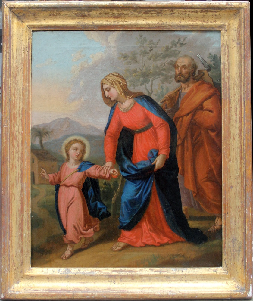 Peintre baroque du dernier quart du XVIIIe siècle, La Sainte Famille au retour d'Égypte