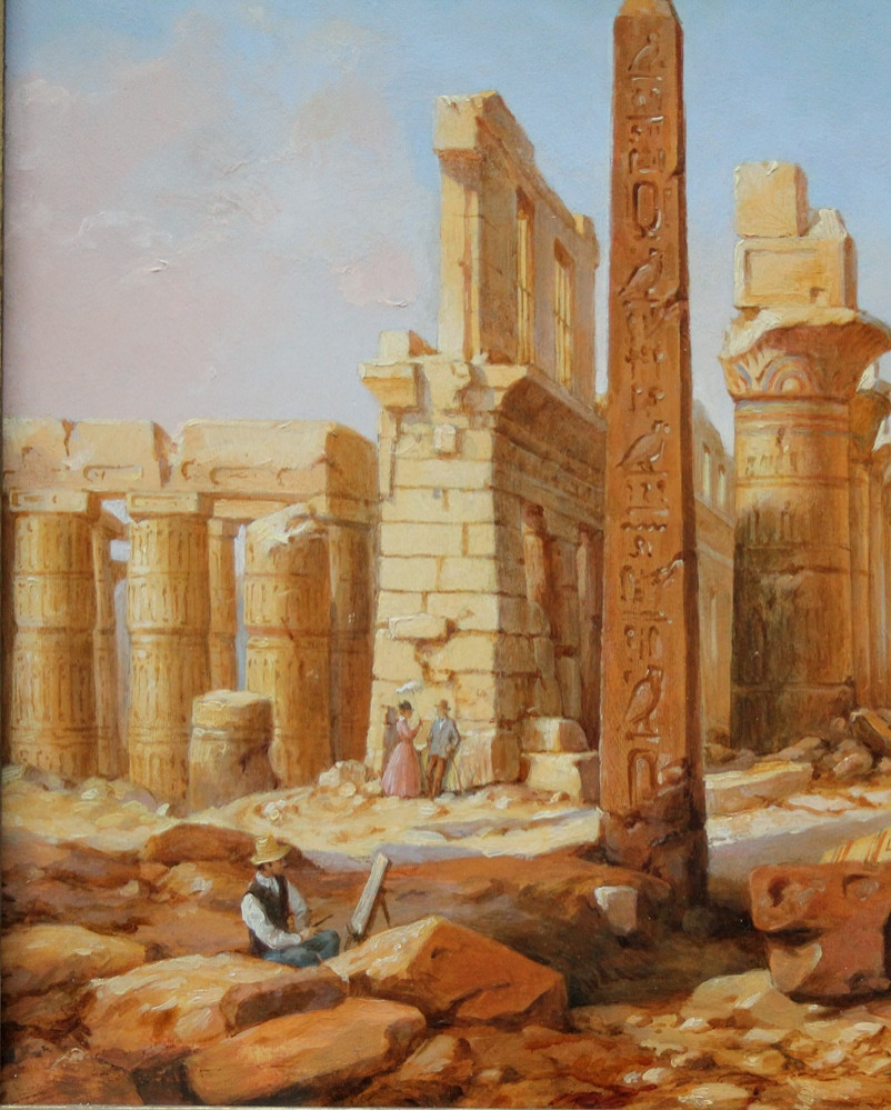 Temple de Karnak en Égypte par Ludwig Hans Fischer (Autrichien, 1848-1915)-photo-1
