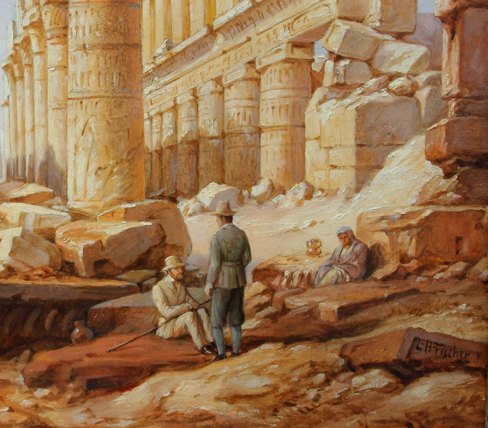 Temple de Karnak en Égypte par Ludwig Hans Fischer (Autrichien, 1848-1915)-photo-4