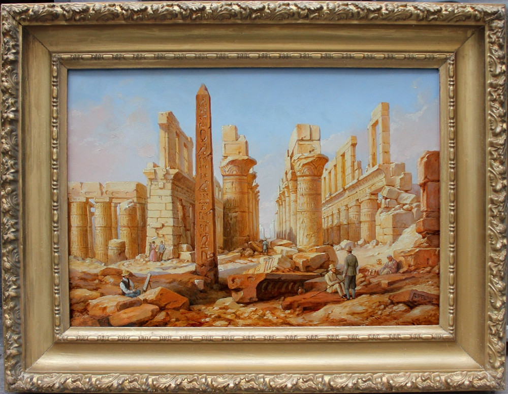 Temple de Karnak en Égypte par Ludwig Hans Fischer (Autrichien, 1848-1915)