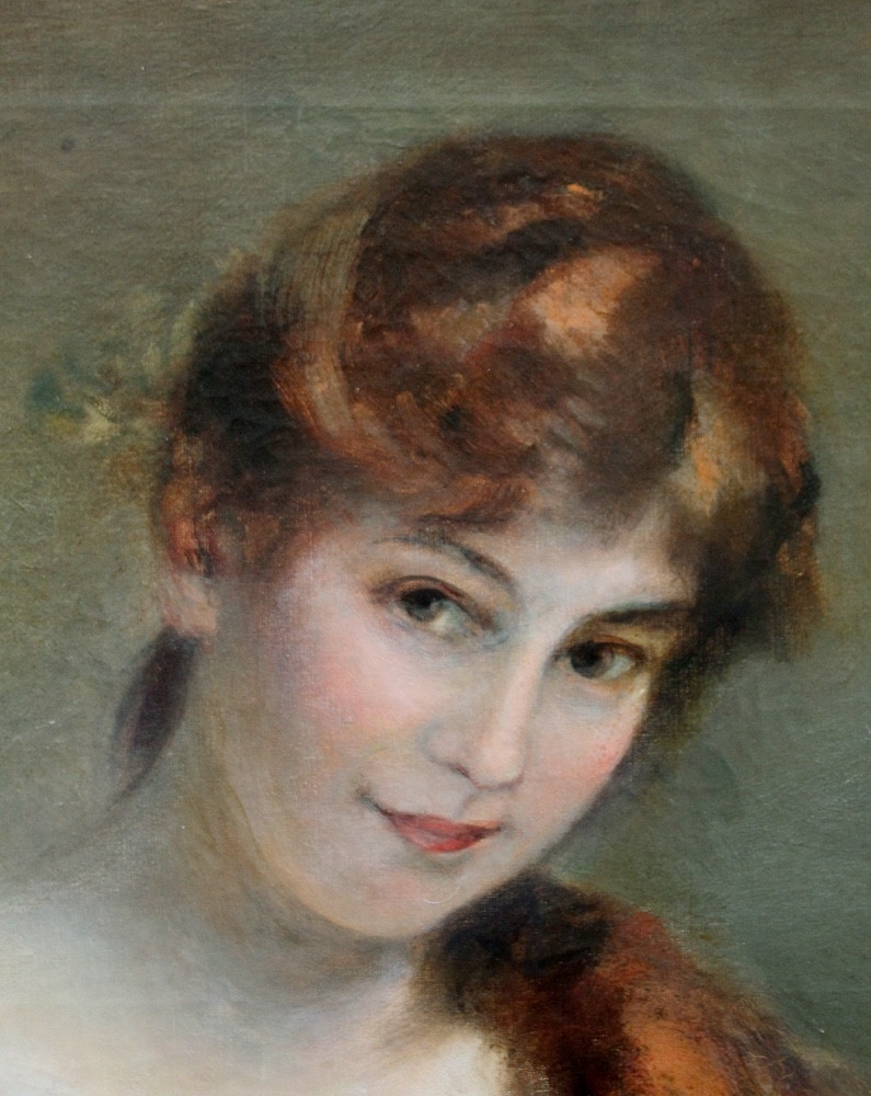 Portrait Of A Young  Female Artist, French Painter Of 19th Century-photo-4