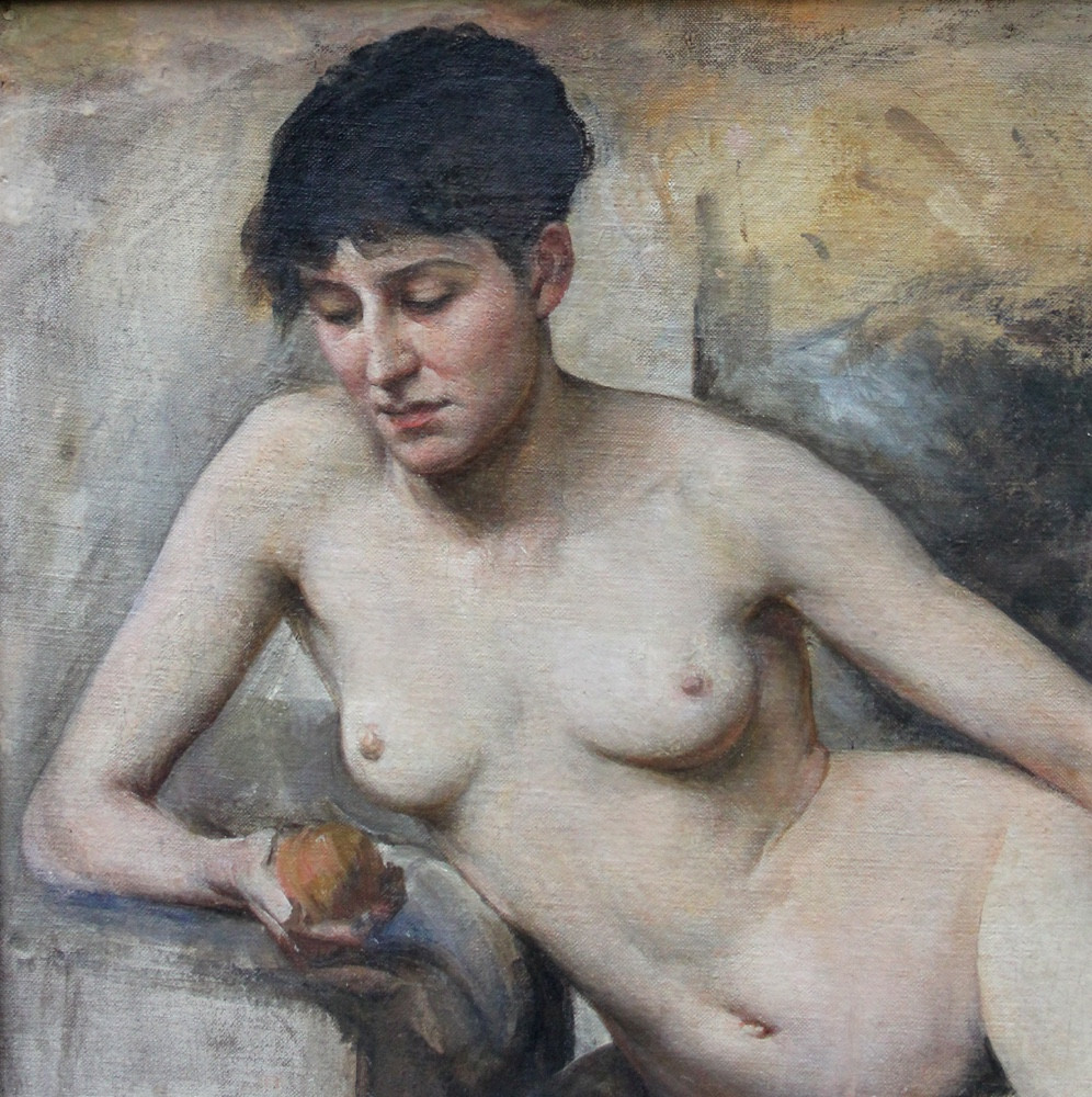 « Nu », peinture recto-verso de Vlaho Bukovac (Croate 1855 -1922), cercle de-photo-4