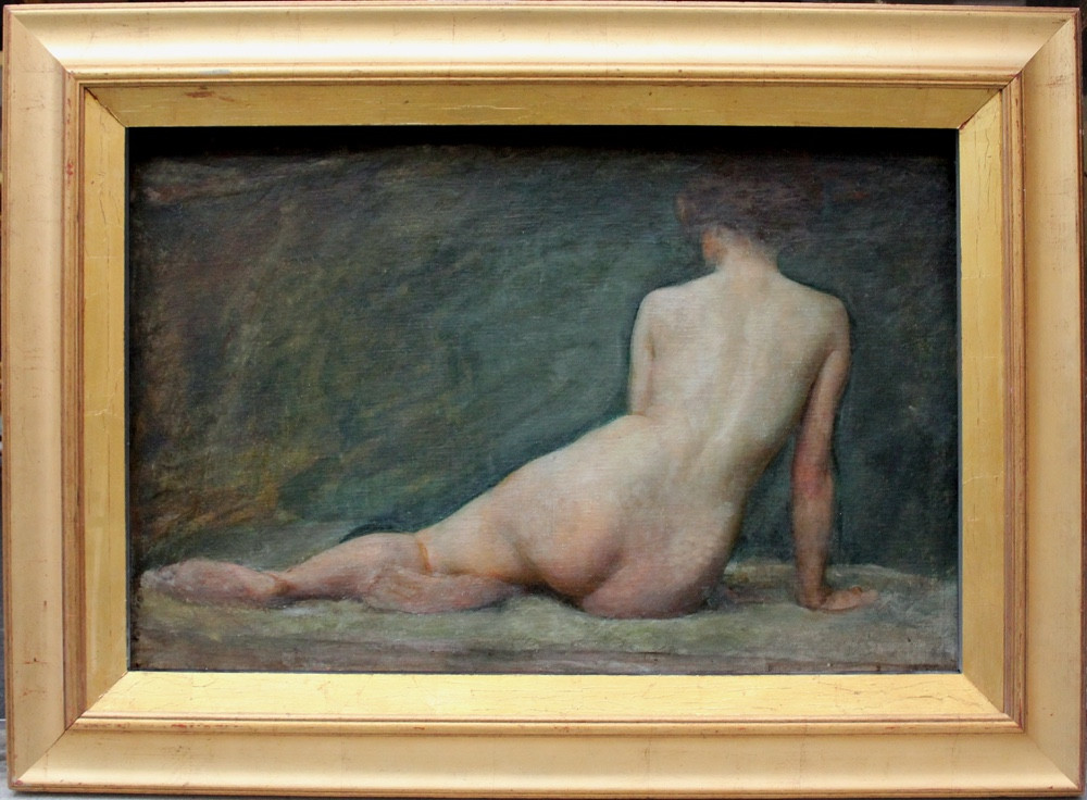 « Nu », peinture recto-verso de Vlaho Bukovac (Croate 1855 -1922), cercle de-photo-4