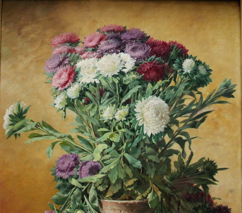 Asters By Louis Victor Gesta (french, 1828 - 1894)-photo-3