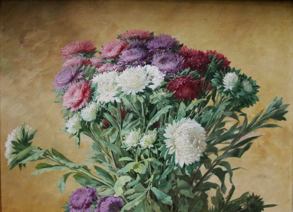 Asters By Louis Victor Gesta (french, 1828 - 1894)-photo-4