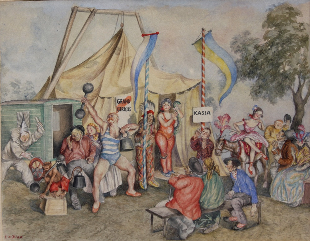 Cirque par Erhard  Amadeus-Dier ( Austrian, 1893 - 1969)