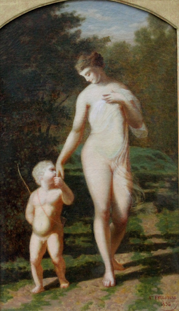 Vénus et Cupidon par Alfred-Charles Foullongne (Français 1821 - 1897)-photo-2