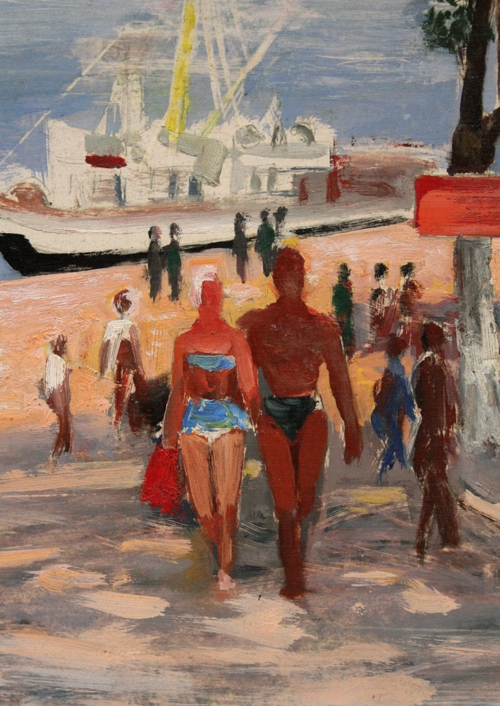 André Petroff (russian-french, 1894-1975) Port Promenade On The Côte d'Azur-photo-4