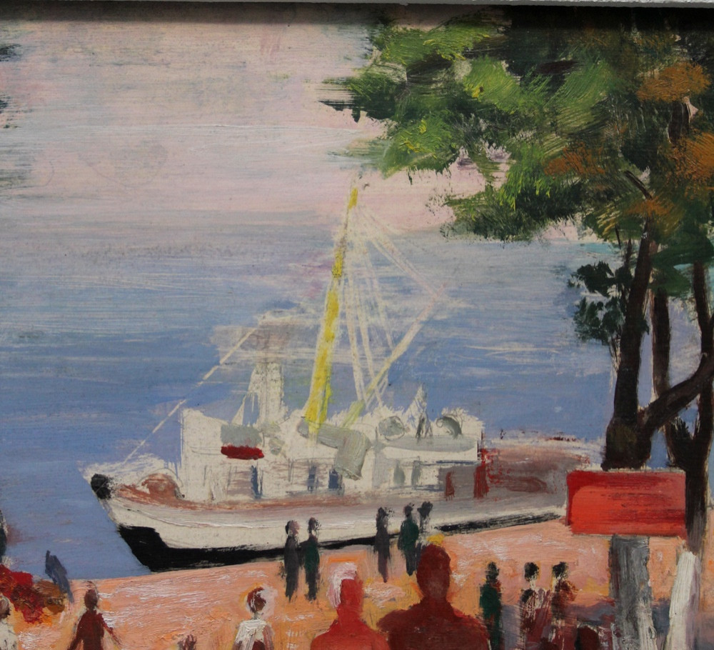 André Petroff (russian-french, 1894-1975) Port Promenade On The Côte d'Azur-photo-1