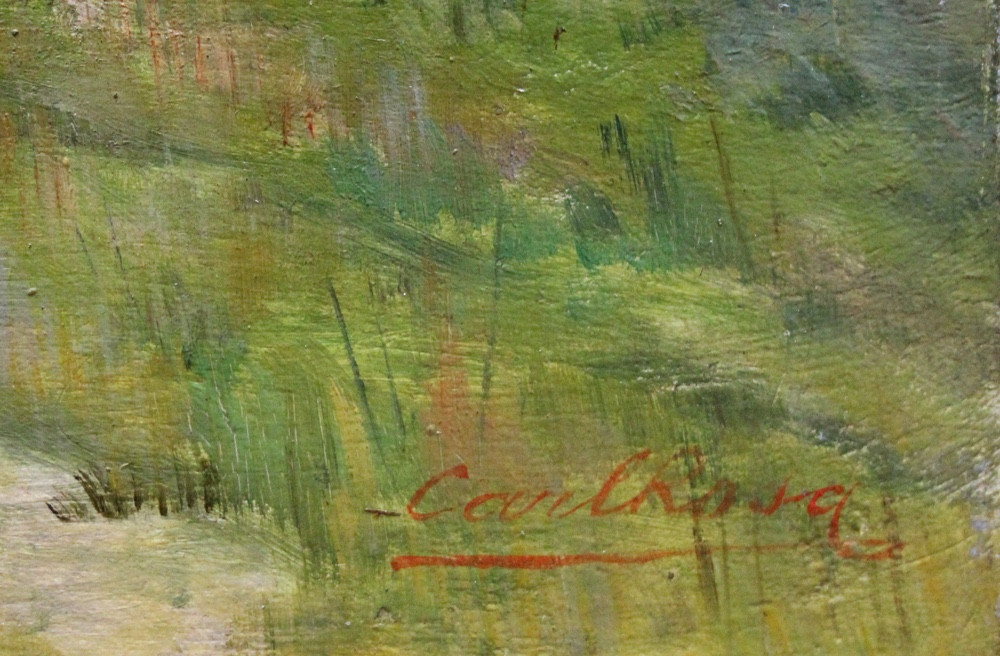 Paysage de village français (bord de rivière) par Mario Carl-Rosa (Français, 1853 - 1913)-photo-5