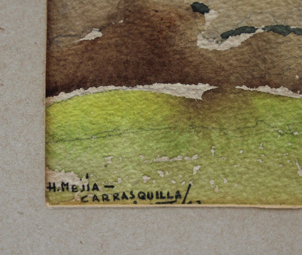 Cour de maison à Quito, Équateur par Hernando Mejia Carrasquilla (Vénézuélien, 1940)-photo-1