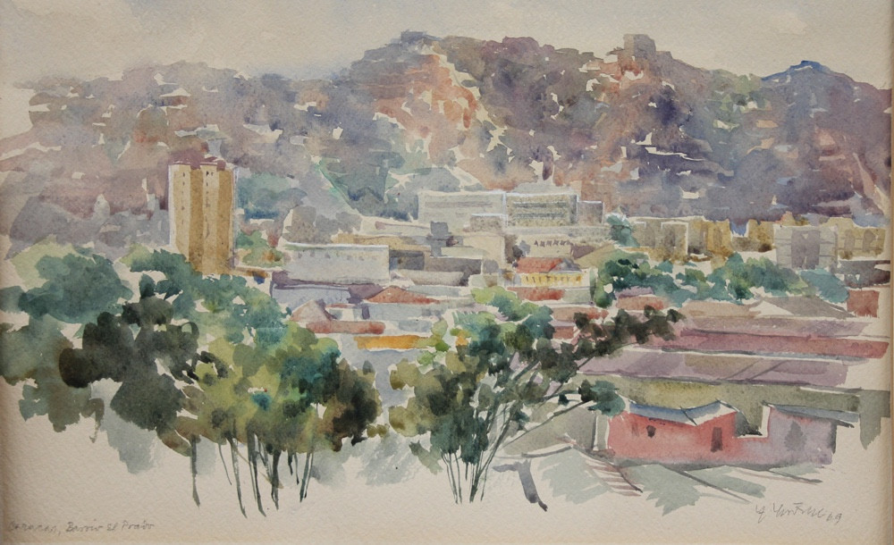 Vue de Caracas, capitale du Venezuela, par un artiste vénézuélien, années 1960-photo-4