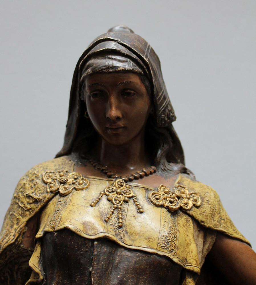Friedrich Goldscheider (1845-1897) Beauté orientale, sculpture en terre cuite-photo-3