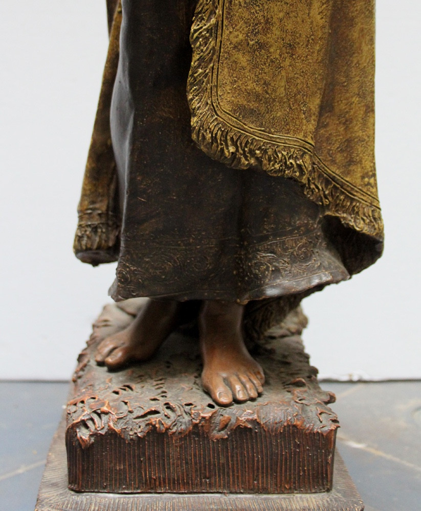 Friedrich Goldscheider (1845-1897) Beauté orientale, sculpture en terre cuite-photo-2