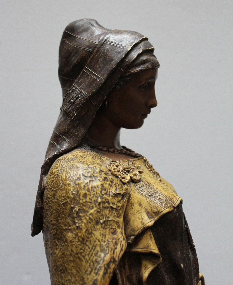 Friedrich Goldscheider (1845-1897) Beauté orientale, sculpture en terre cuite-photo-4