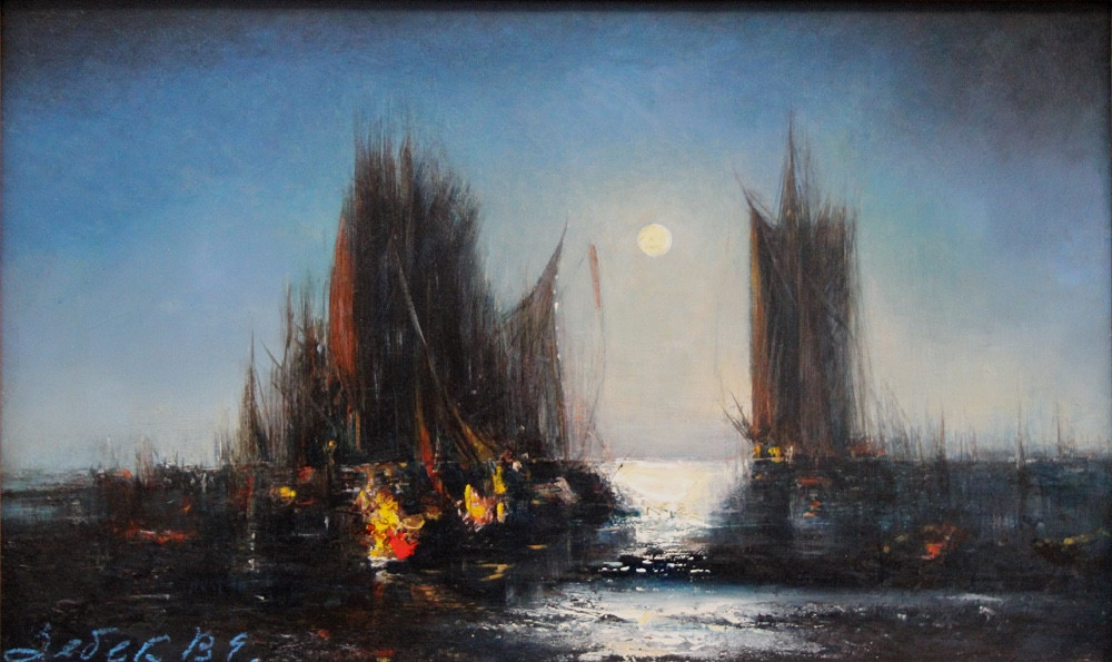 Voiliers au clair de lune de Wladimir Evgenievich ZEBEK (Ukrainien, 1931 - 2015)-photo-2