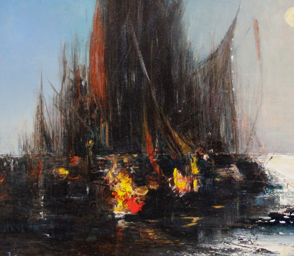 Voiliers au clair de lune de Wladimir Evgenievich ZEBEK (Ukrainien, 1931 - 2015)-photo-4