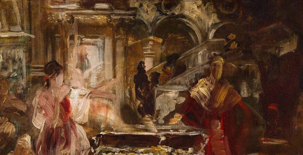 Hans Makart ( 1840-1884) ou son entourage Cour vénitienne avec personnages, Vers 1875-photo-2