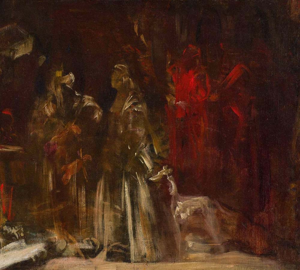 Hans Makart ( 1840-1884) ou son entourage Cour vénitienne avec personnages, Vers 1875-photo-3