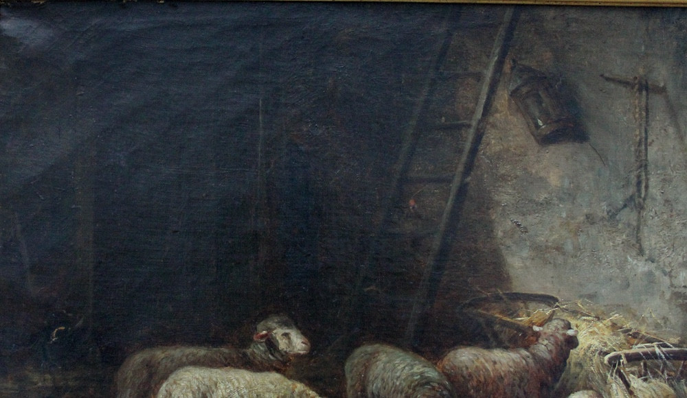 Moutons et poules dans une grange par Charles Maréchal (1865 - vers 1931)-photo-4